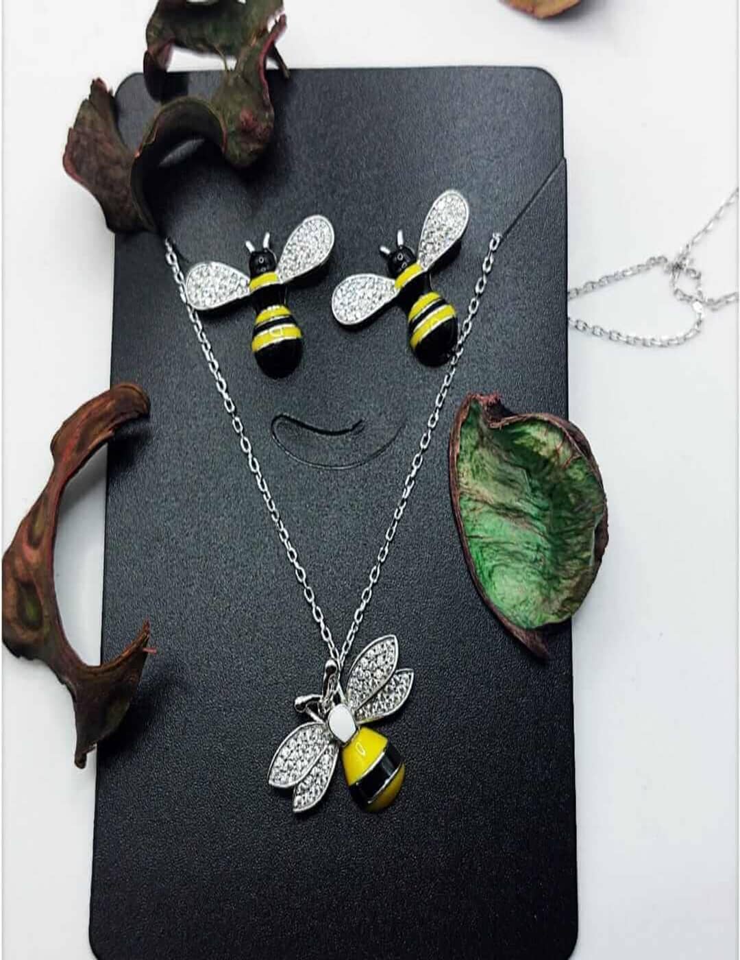 Honey Bee Necklace Set S925 Silver Necklace Set