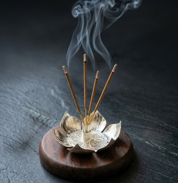 Real Silver Lotus Incense Stick Holder - Handcrafted Spiritual Return Gift  Lotus Agarbathi -95000