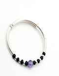 Purple Bead Kada - Anklet S925 Silver