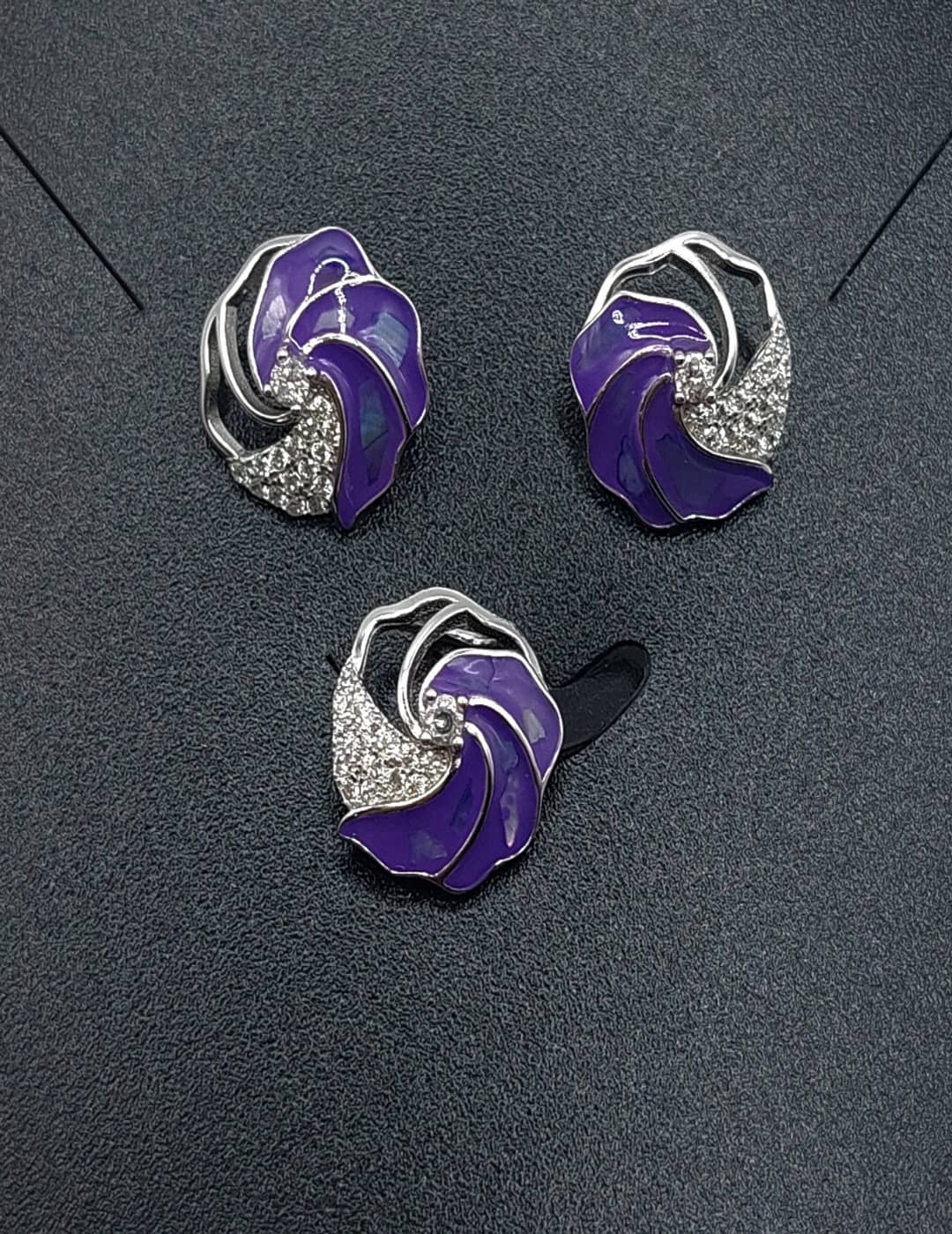 Purple Swirls Like A Gown S925 Silver Bracelet