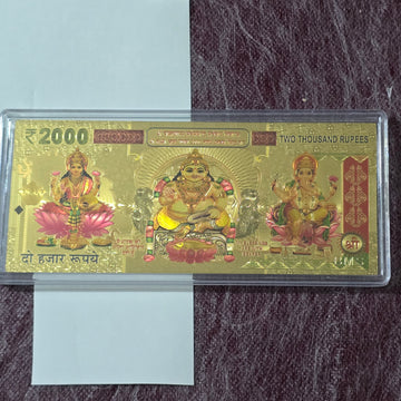 Silver Pure Lakshmi Ganesha Gold-Plated Spiritual Note - Wealth & Prosperity Gift