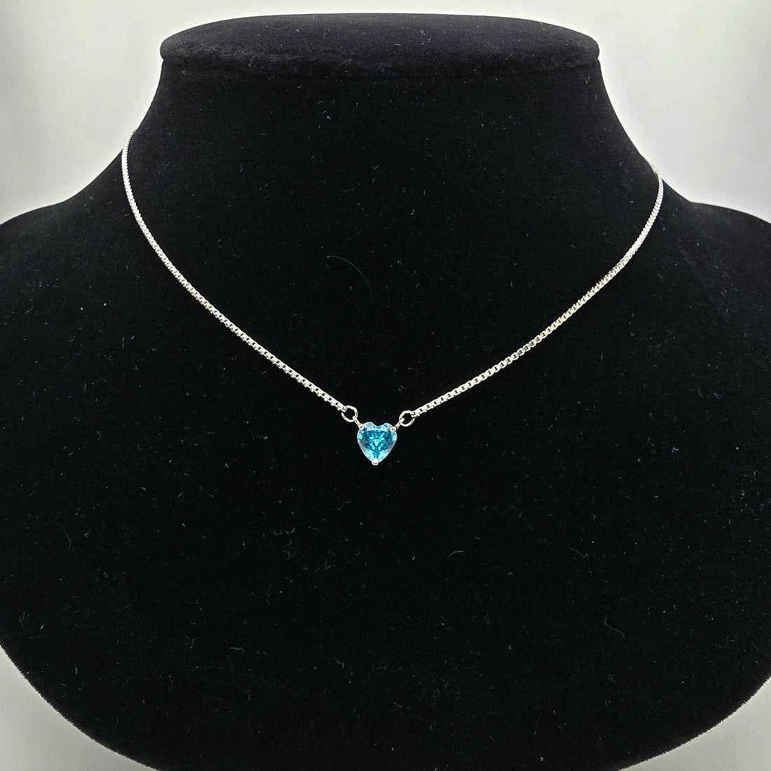 925 silver blue heart pendant necklace real silver dainty jewelry for newly wed and working women