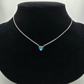925 silver blue heart pendant necklace real silver dainty jewelry for newly wed and working women