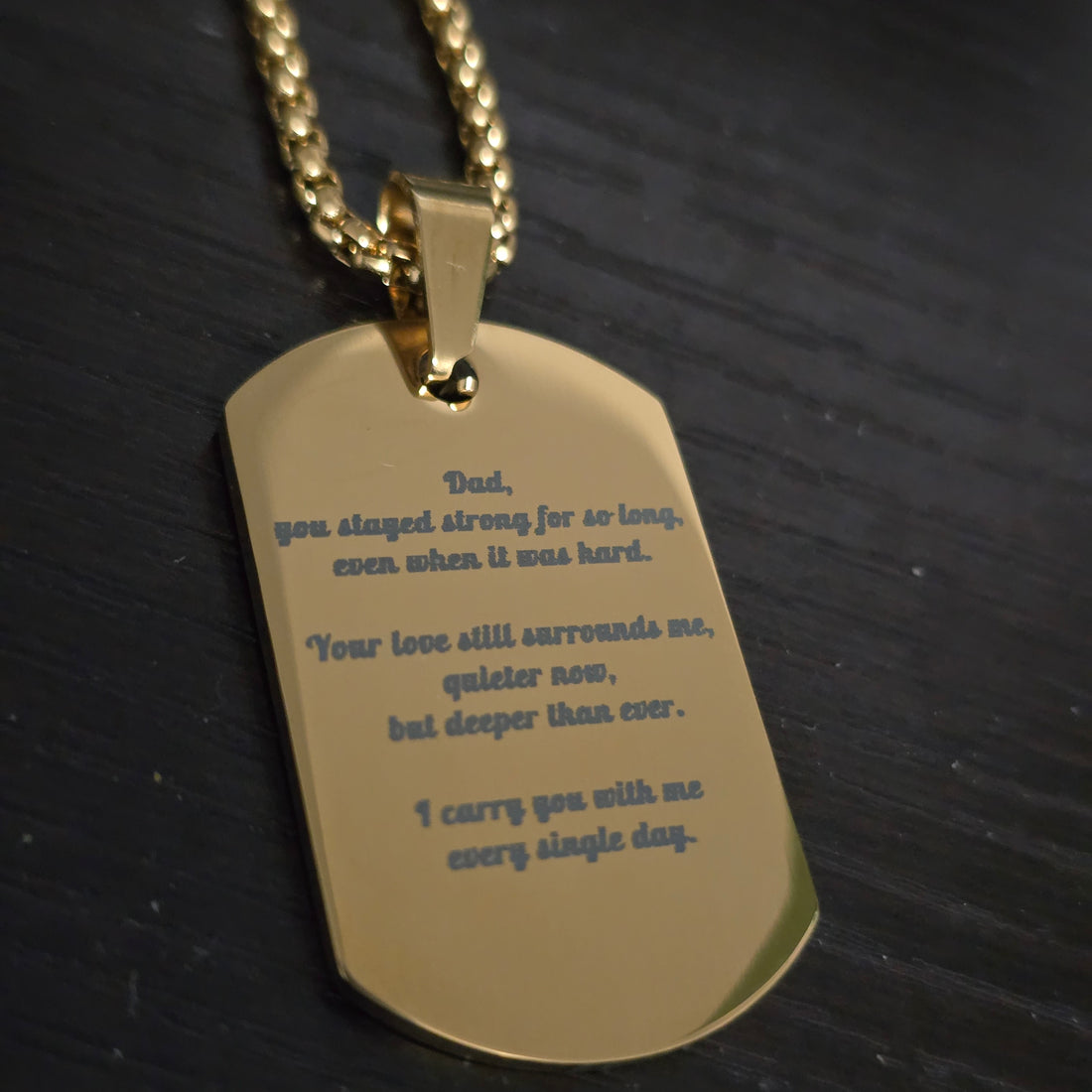 Personalized Engraved Dog Tag Necklace - 18K Gold Plated Waterproof Affordable Luxury Gift - PJ18