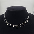 925 silver minimalist teardrop charm choker necklace real silver drop pendant jewelry for women