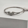 925 Sterling Silver Kids Winged Heart Bangle - Sparkly Children's Bracelet