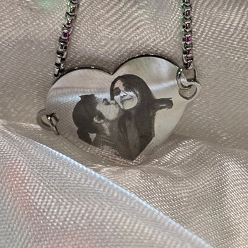 Personalized Photo Engraved Heart Bracelet - Silver-Toned Anti-Tarnish - PJ2