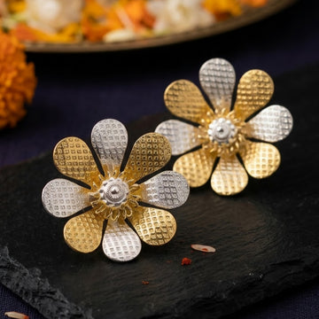Gold Plated Silver Flower for Pooja and Hindu Rituals #10 GP flowers -25000