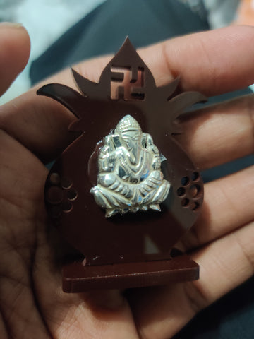 Kalash Ganesh stand - brown acrylic