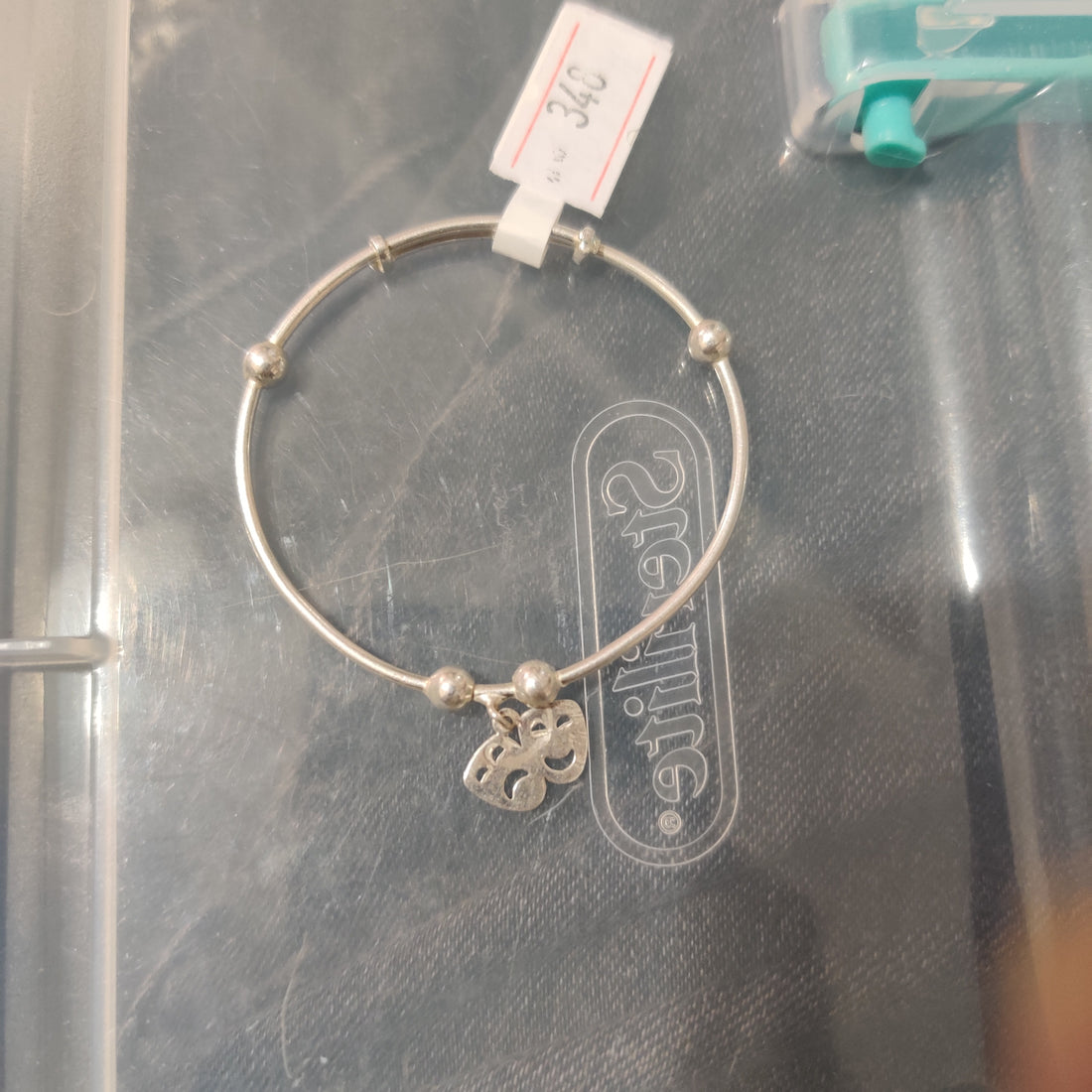 925 Sterling Silver Kids Bangle - Drama Masks Comedy Tragedy Charm Bracelet