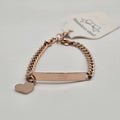 Custom name engraved Figaro chain bracelet in 18K gold plated stainless steel waterproof and hypoallergenic premium gift for teens and couples in USA Canada