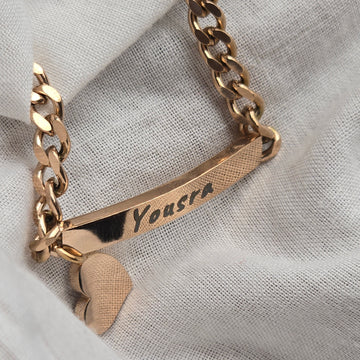 Personalized Figaro Chain Name Bracelet - Waterproof Rose-Gold Finish Affordable Luxury - PJ10