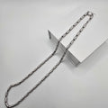 925 Sterling Silver Barrel Link Chain Necklace - Solid Silver Men's Jewelry