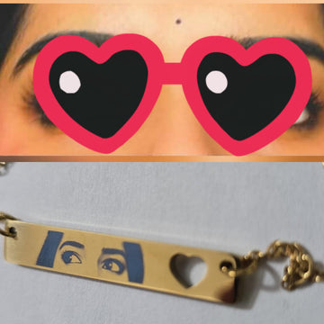 Personalized Heart Cutout Bar Necklace - Waterproof 18K Gold Plated Affordable Luxury Gift- PJ7