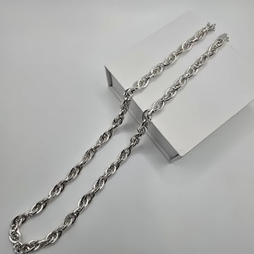 925 Sterling Silver Heavy Rope Chain Necklace - Men's Solid Silver Link