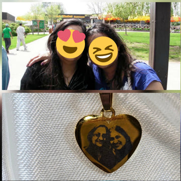 Personalized Heart Charm ID Necklace - Waterproof 18K Gold Finish Affordable Luxury - PJ29
