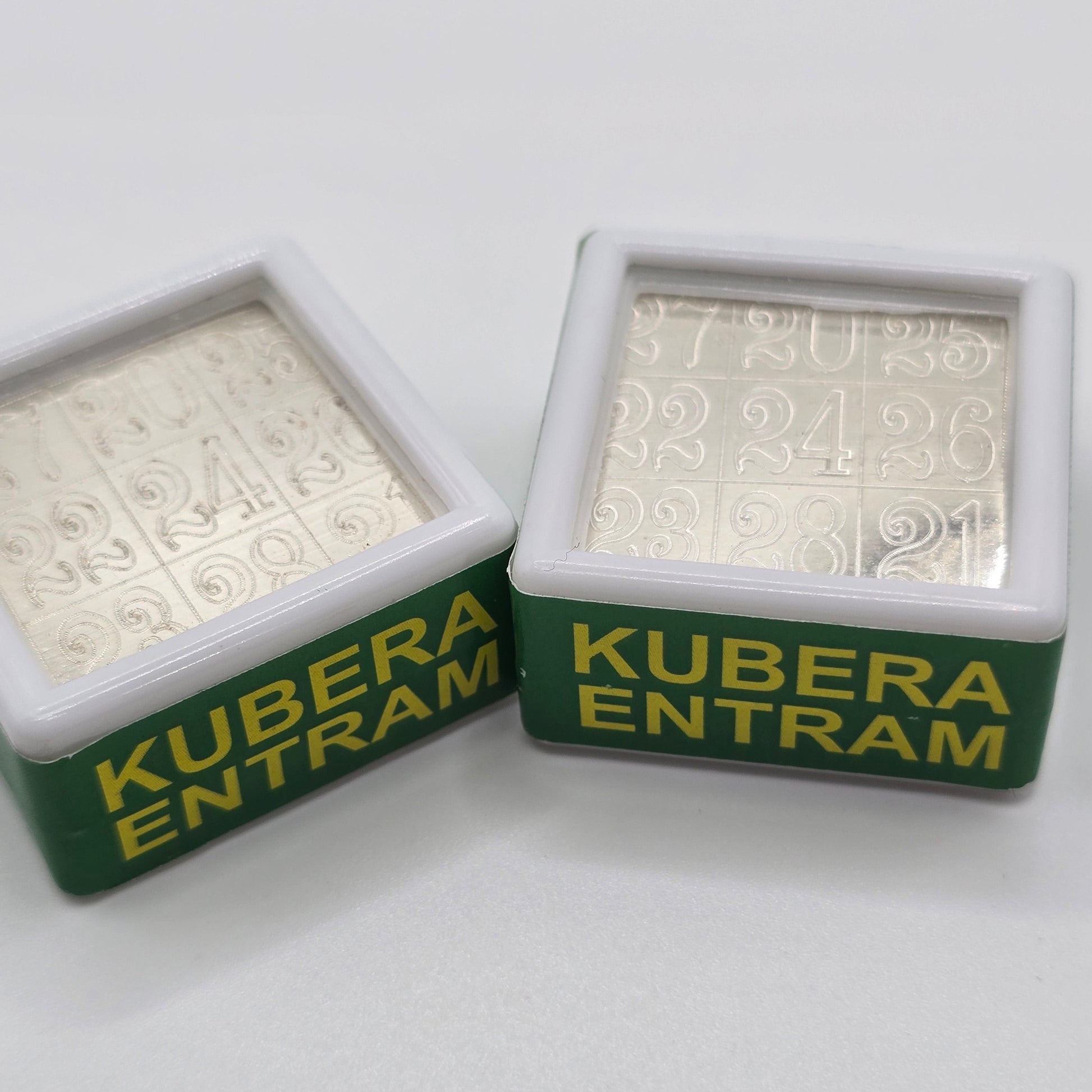 Real Silver Kubera Yantra in Display Case - Wealth Blessing Return Gift
