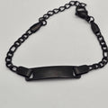 Custom Engraved Matte Black Stainless Steel ID Bracelet for Couples and Gifting, Water-proof and Anti-tarnish Personalized Jewelry