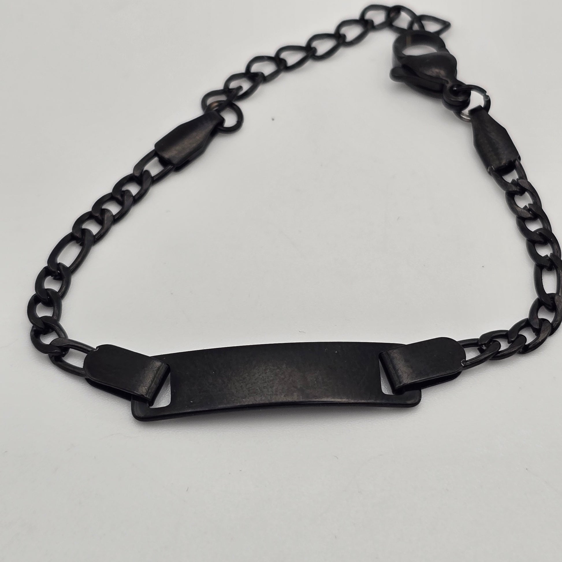 Custom Engraved Matte Black Stainless Steel ID Bracelet for Couples and Gifting, Water-proof and Anti-tarnish Personalized Jewelry