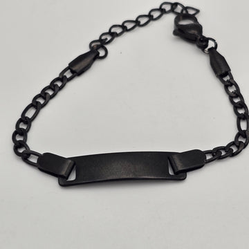 Custom Engraved Matte Black Stainless Steel ID Bracelet for Couples and Gifting, Water-proof and Anti-tarnish Personalized Jewelry