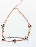 Rose Gold Butterflies S925 Silver Anklet - Payal - Leg Chain