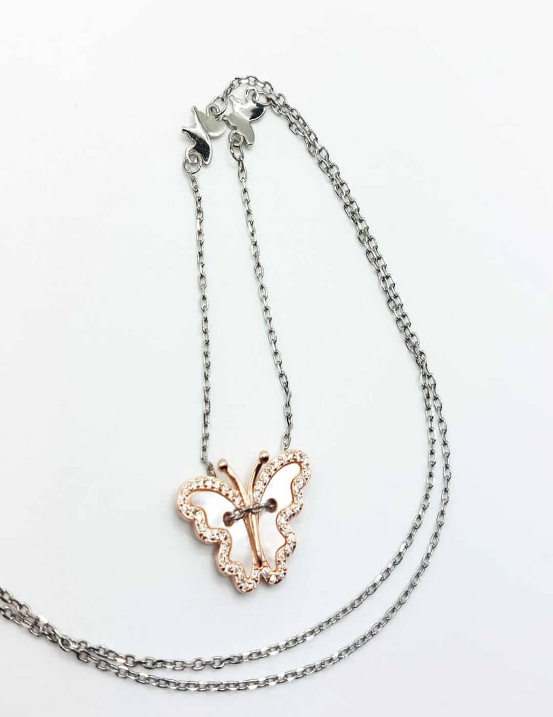 Rose Gold Butterfly On Your Neck Line S925 Silver