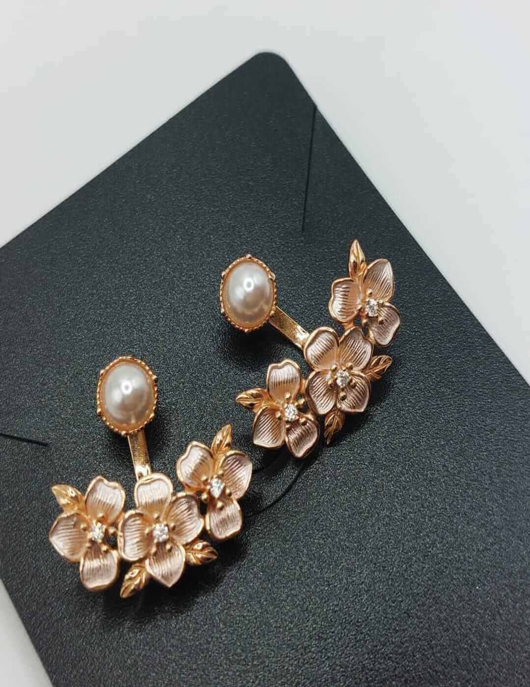 Rose Gold Flower Design Earring S925 Silver Earring