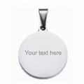 Custom photo engraved round pendant in silver-toned stainless steel waterproof and hypoallergenic premium memorial gift for parents and couples in USA Canada