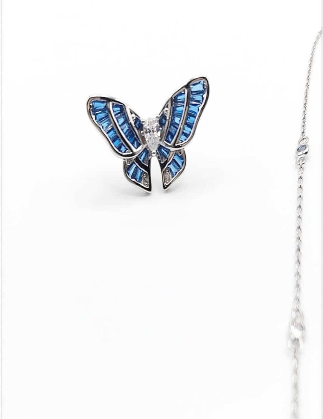 Spring Butterfly S925 Silver Necklace Set