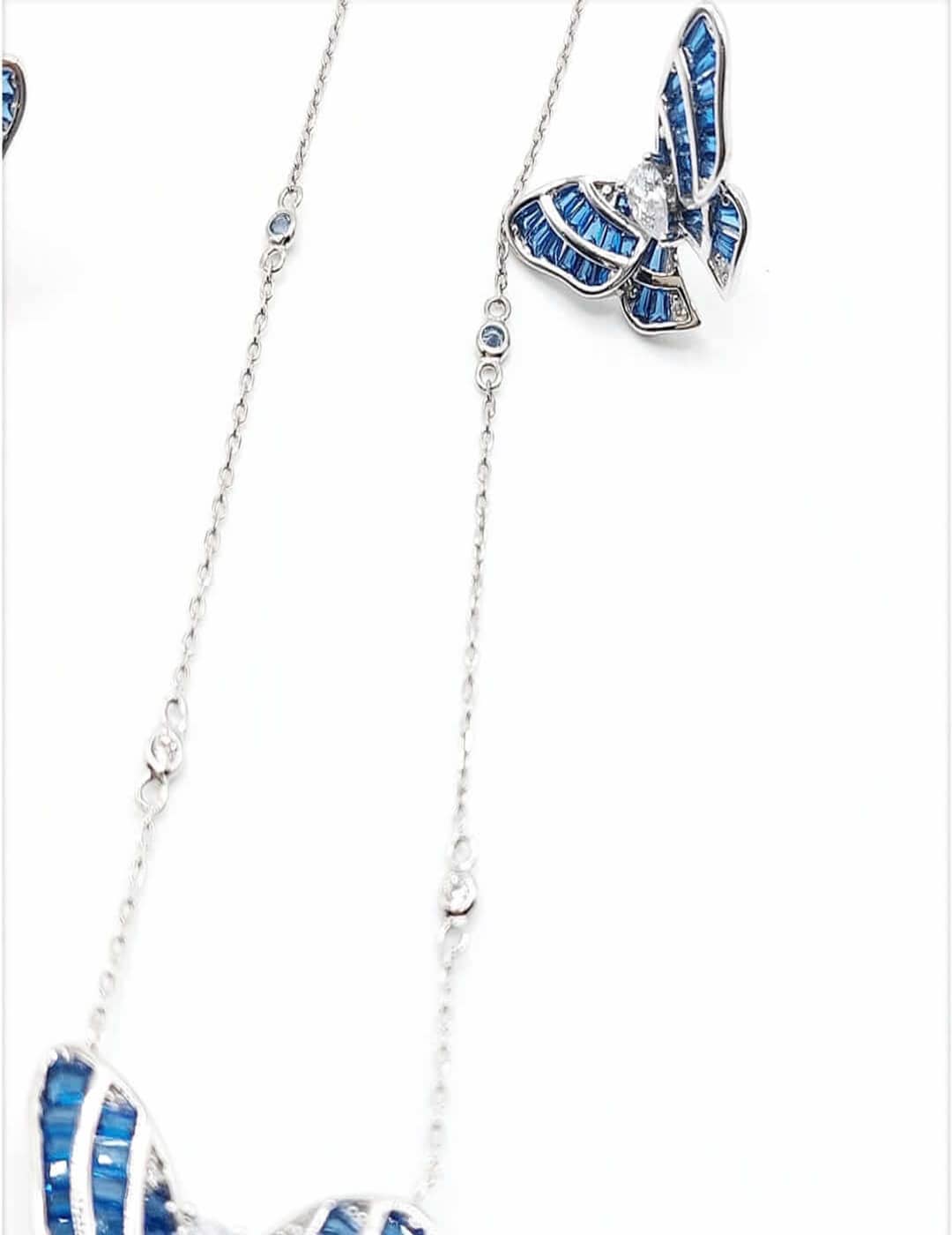 Spring Butterfly S925 Silver Necklace Set