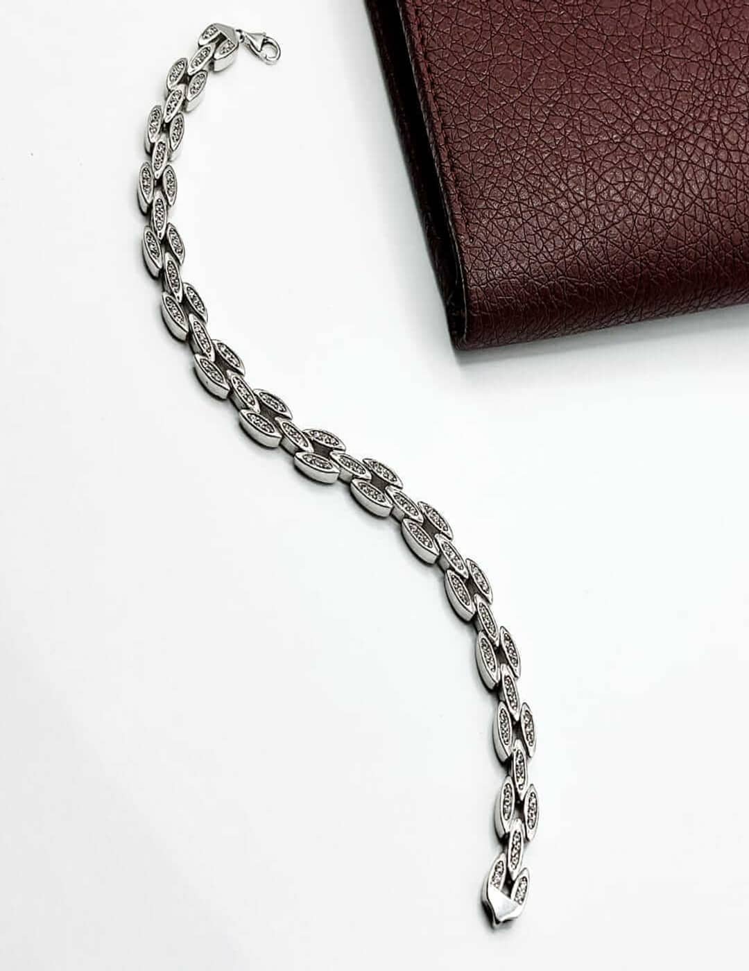 Stone Links S925 Silver Men Bracelet