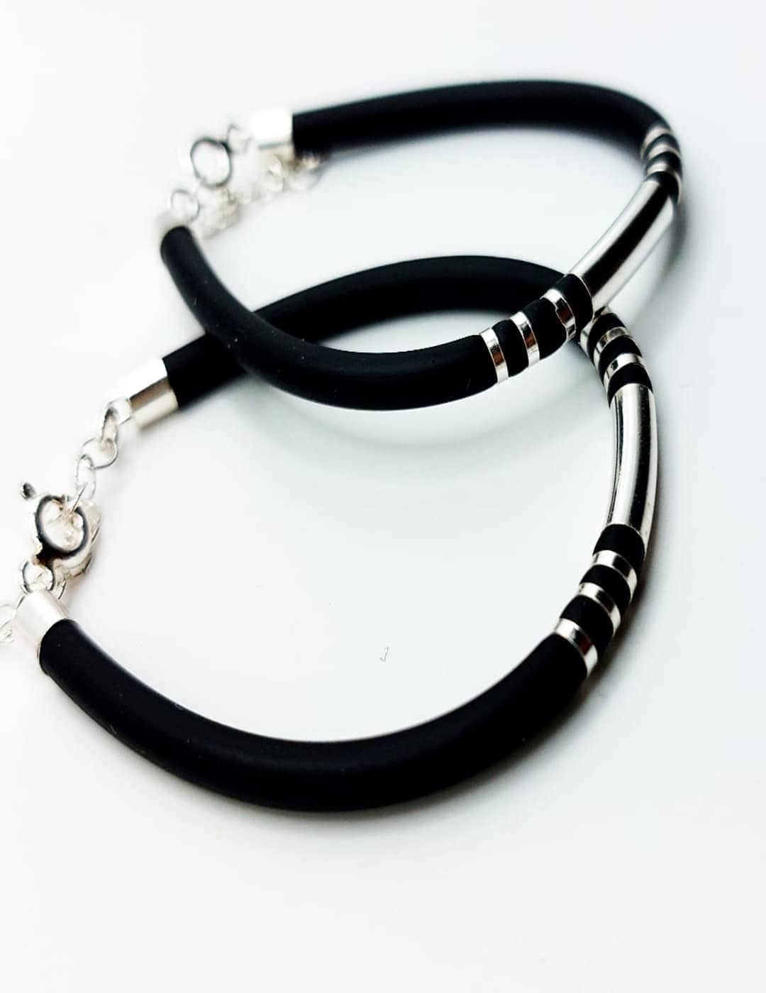 Tube Elastic Bracelet - Anklets Pair S925 Silver