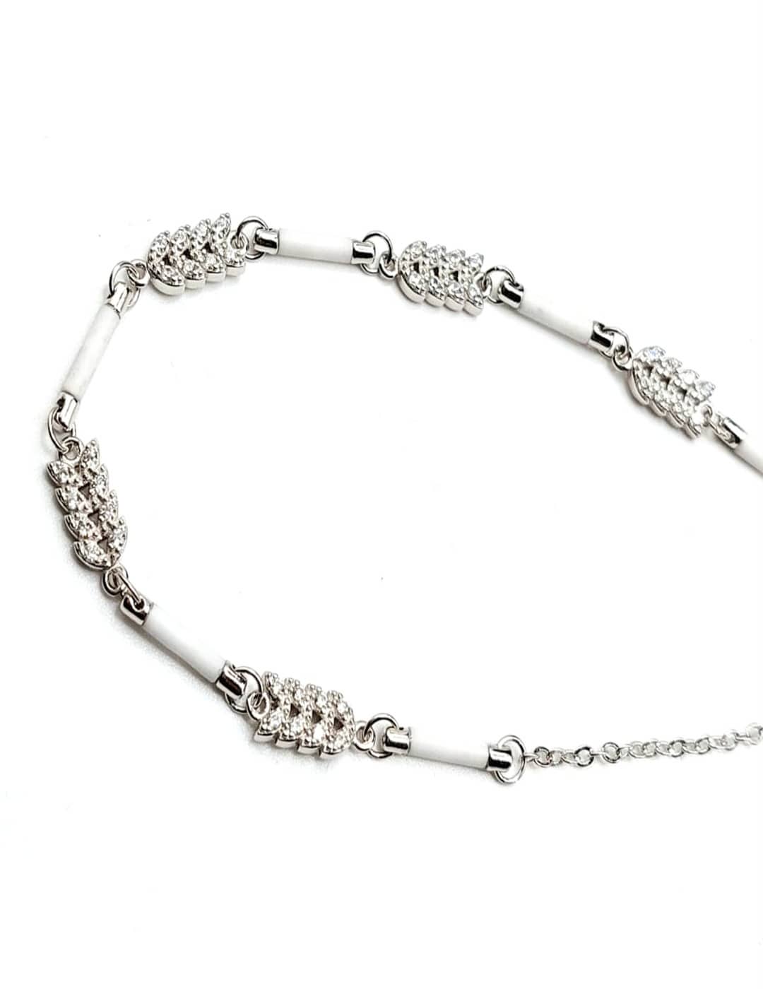 White Beauty 2 Petals S925 Silver Necklace
